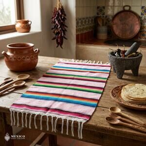 Traditional Mexican Sarape Placemat – Individual Colorful Table Runner